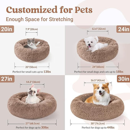 rabbitgoo Cat Beds for Indoor, 20 inches Machine Washable, Fluffy Round Pet Bed - Image 5