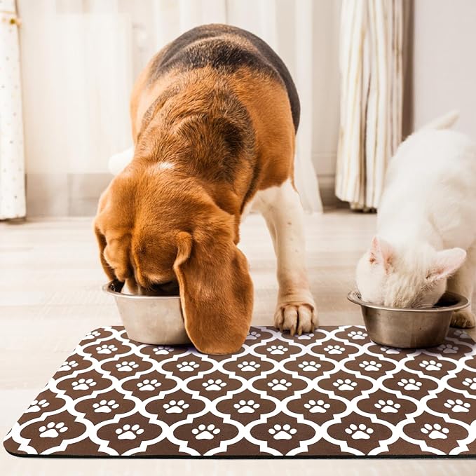 Dog Food Mat 12X20 Inch Pet Feeding Absorbent Mats - Image 7