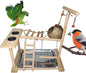 Parakeet Playground Bird Play Stand Natural Wood Perch Gym Parrots Nest Climb by Hamiledyi