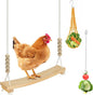 3PCS Chicken Toys for Coop Accessories, Chicken Swing, Vegetable Hanging Feeder by Qinfly