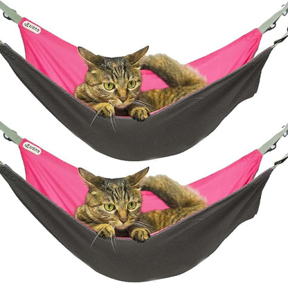 2 Pcs Small Kitty Cat Hammock for Cage, 2 Pieces Reversible Cat Hanging Hammock by QIPAN