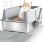 Stainless Steel Litter Box, XL Metal Cat Litter Box by Unknown