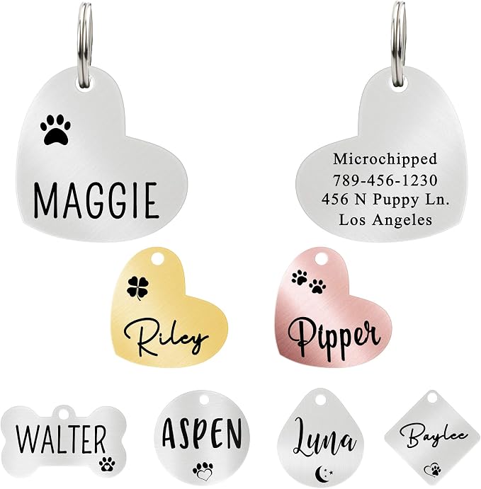 Ultra Joys Dog ID Tag, Custom Dog Tag Personalized Cat Tag, Pet ID Tag by UltraJoys
