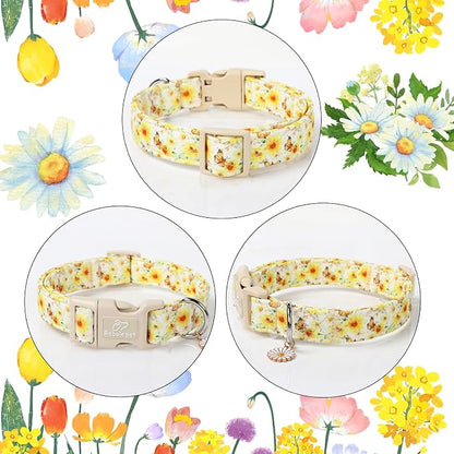 Sunflower Dog Collar, Adjustable Cute Dog Collars - Image 5