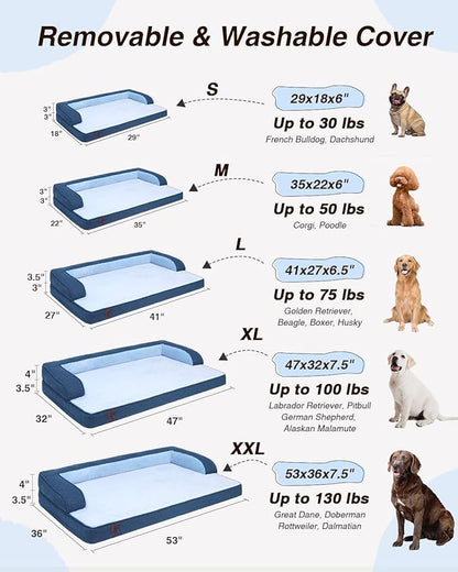 KSIIA Washable Dog Bed Medium Size Senior Dog, Orthopedic Warm Soft Pets Sofa - Image 7
