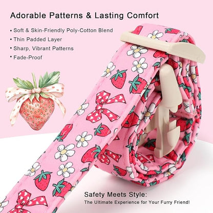 Strawberry Bow Dog Collar for Small Dogs - Image 4