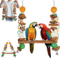 3-in-1 Parrot Toys Natural Coconut Fiber Parrot Hammock Natural Bird Perches by Unknown