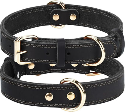 Joytale Leather Dog Collar for Small Dogs, Genuine Solid Sturdy Leather for by Joytale