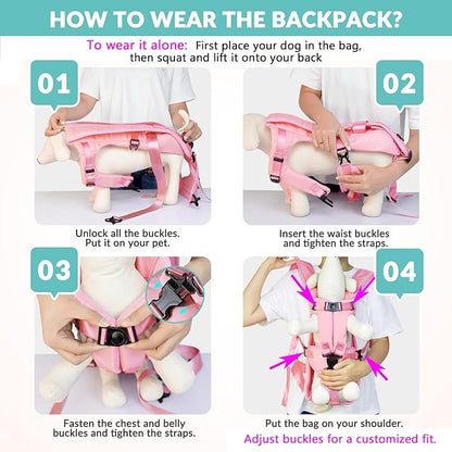 Lukovee Dog Backpack Carrier, Legs Out Easy-fit Dog Front Carrier - Image 4