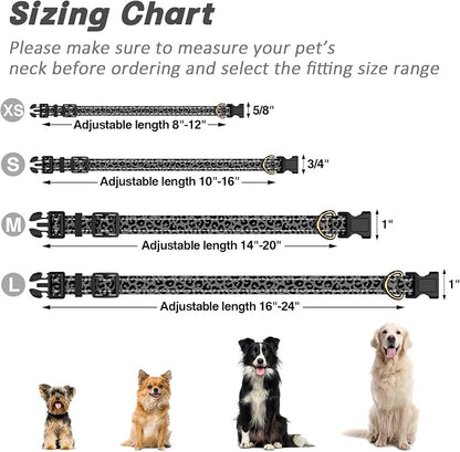 Reflective Dog Collar for Medium Dogs, Cute Leopard Style Adjustable Heavy-Duty - Image 7