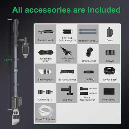 Electric Aquarium Vacuum Gravel Cleaner, 36W Electric Fish Tank Cleaning Tools - Image 6