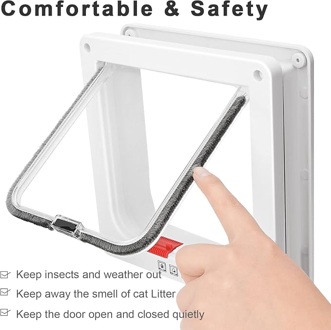 Thin Cat Door for Windows, Pet Doors and Sliding Door, Safety Pet Door - Image 4