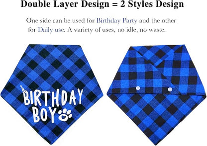 Birthday Plaid Dog Bandana - Image 3