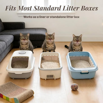 6 Pack Disposable Cat Litter Boxes, Durable Leak-Proof Cardboard Kitty Litter - Image 7