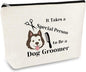 Dog Groomer Gift Makeup Bag Pet Grooming Gifts Cosmetic Bag Dogs Hairdresser by Mikela