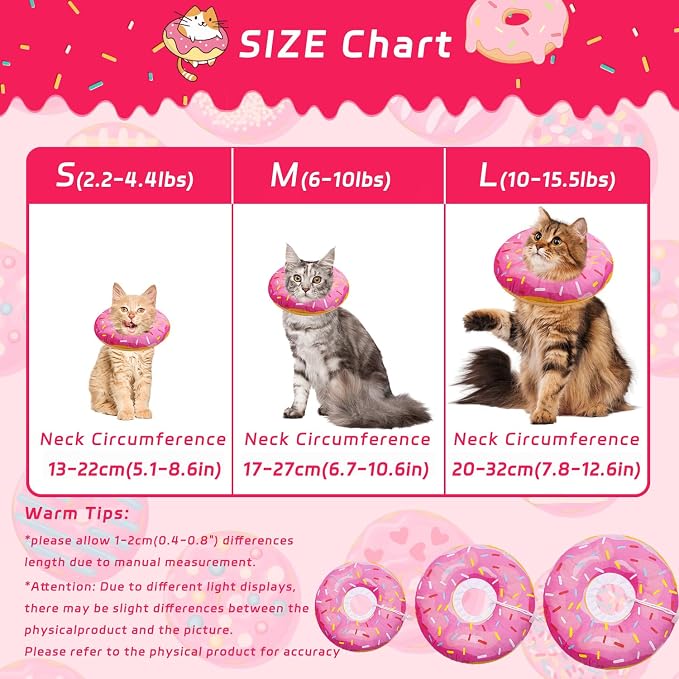 Cat Cone Collar Soft, Adjustable Cat Recovery Collars Spay Cones to Stop Licking - Image 2