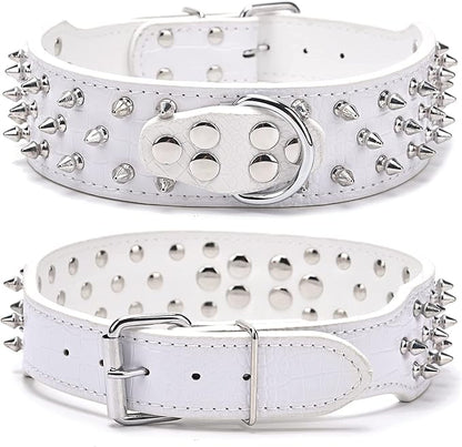 Serijoars Spiked Studded Dog Collar, PU Leather Dog Collar, Adjustable Pet - Image 3