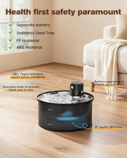 Battery Operated Cat Water Fountain: Wireless Pet Fountain - 108oz/3.2L - Image 9