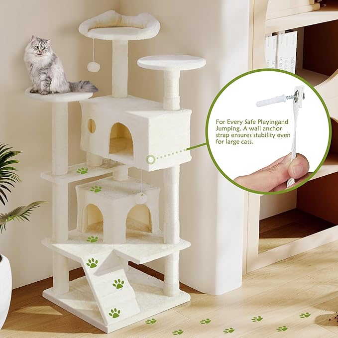 54 Inches Cat Tower Condo Furniture, Cat Tree Tower - Image 7