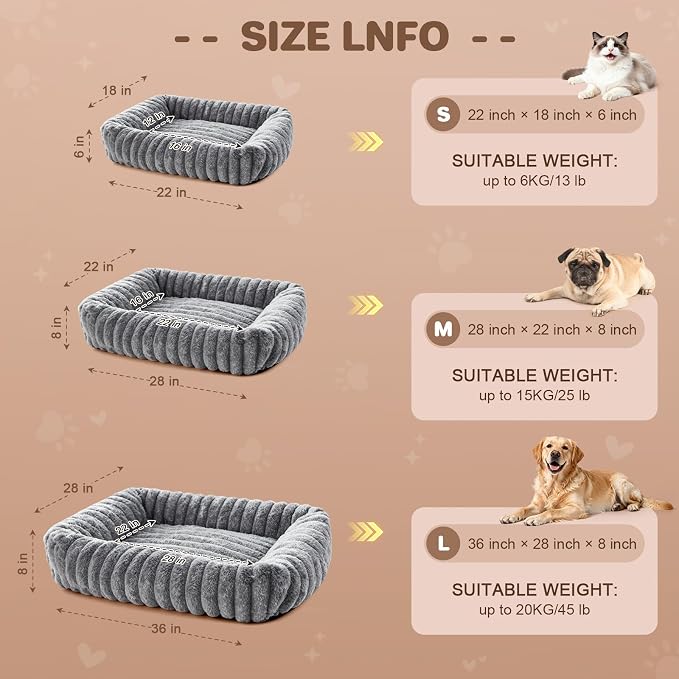 Cat Beds for Indoor Cats, Square Self Warming Cat Bed Orthopedic Pet Bed - Image 5