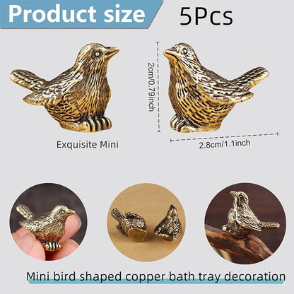 5 Pcs Mini Brass Bird Shape Copper Bath Disk Birdbath Cleaner Purification - Image 2