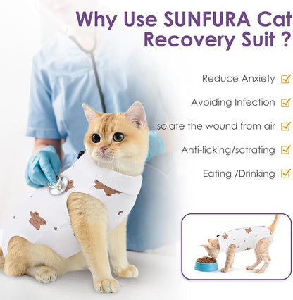 SUNFURA Cat Recovery Suit, Kitten Surgical Full Bodysuit - Image 6