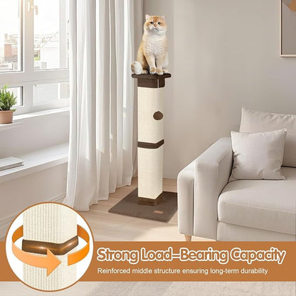 Cat Scratching Post 33 inch for Indoor Cats, High Cat Scratch Post Brown - Image 4