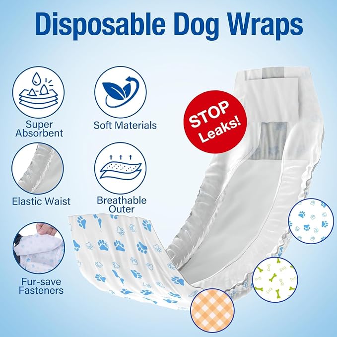 Pet Soft Disposable Male Dog Wraps - Image 3