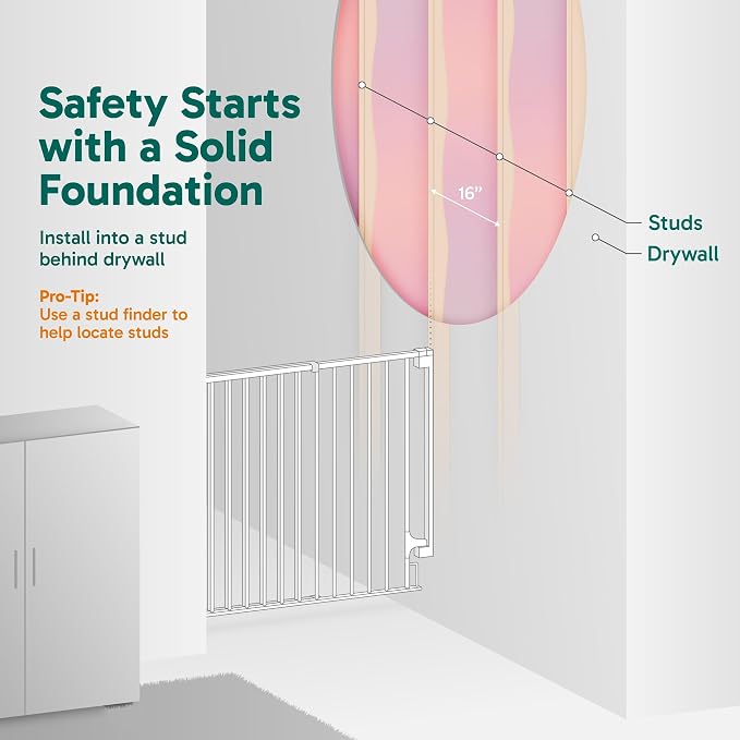 Cumbor 34" Extra Tall No Bottom Bar Baby Gate - Image 5