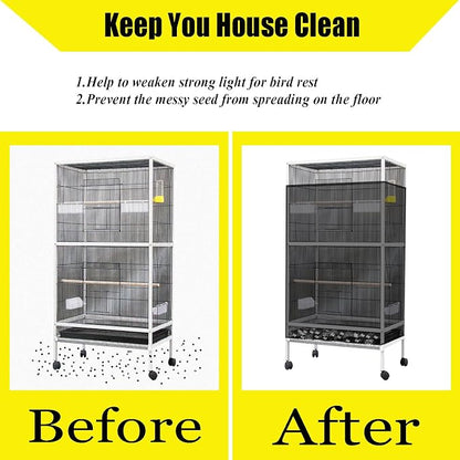 Bird Cage Seed Catcher Large Bird Cage Cover 118 * 31 inches Adjustable Net - Image 5