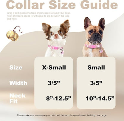 Pink Puppy Collar with Bell -Nylon Collar - Image 3