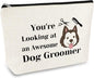 Dog Groomer Gift for Women Makeup Bag Pet Grooming Present Cosmetic Bag Dogs by Mikela