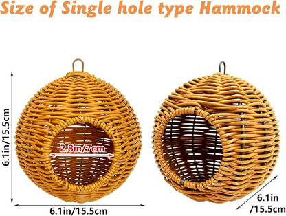 BNOSDM Rattan Bird Nest Parrot Nesting House Parakeet Hanging Swing Soft - Image 2