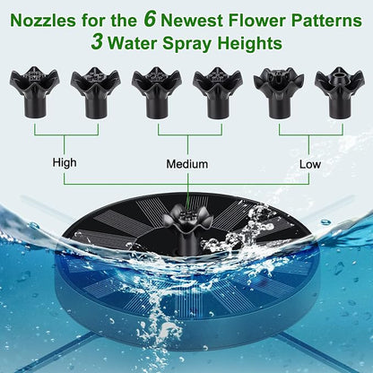 Solar Fountain Pump with Spray Height Adjustment, Upgrade Glass Solar Bird Bath - Image 5