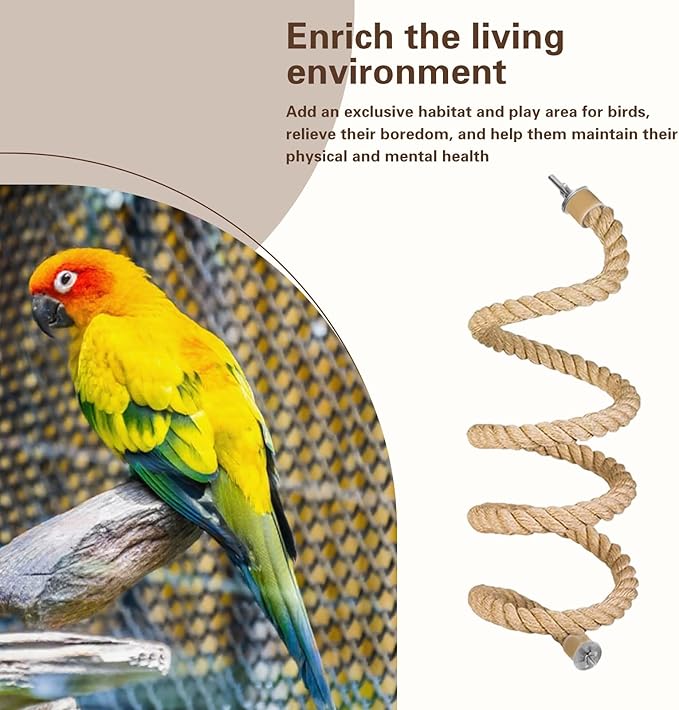 3pcs Bird Rope Perch for Parrots, Bird Cage Climbing Rope Toys Accessories - Image 5