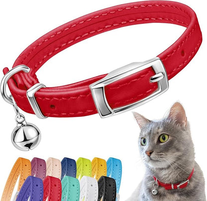 CollarDirect Leather Cat Collar, Cat Safety Collar by CollarDirect