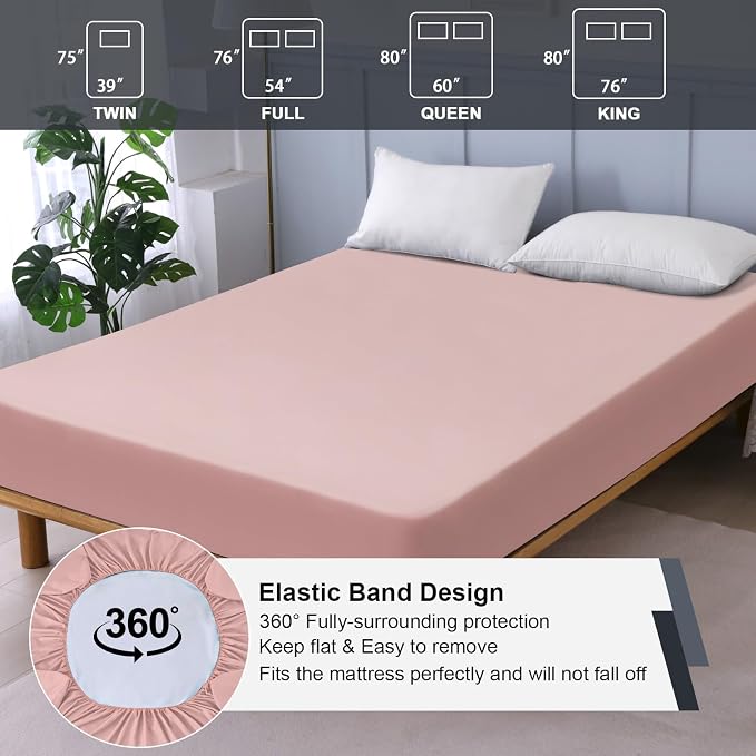 Waterproof Mattress Protector Full, Fitted Sheet Style Breathable Mattress Cover - Image 5
