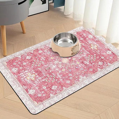 Pet Food Mats for Floor, Absorbent Dog Mat for Food and Water Dispenser Mat - Image 2