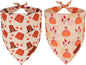 ADOGGYGO Thanksgiving Dog Bandanas 2 Pack, Reversible Turkey Pumpkin Pet Scarf by ADOGGYGO