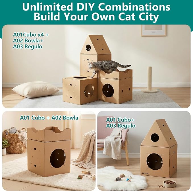 Modular Cardboard Cat Condo System, Bowl-Shaped Cat Bed Module, Foldable - Image 6