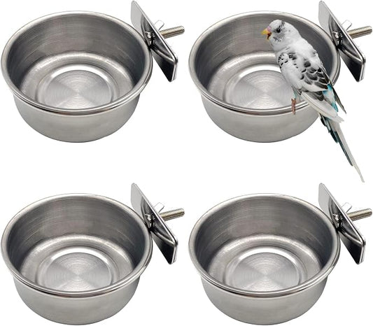 Tfwadmx Bird Feeding Dish Cups Parrot Food Bowl Clamp Holder Coop Cup, Bird by Tfwadmx