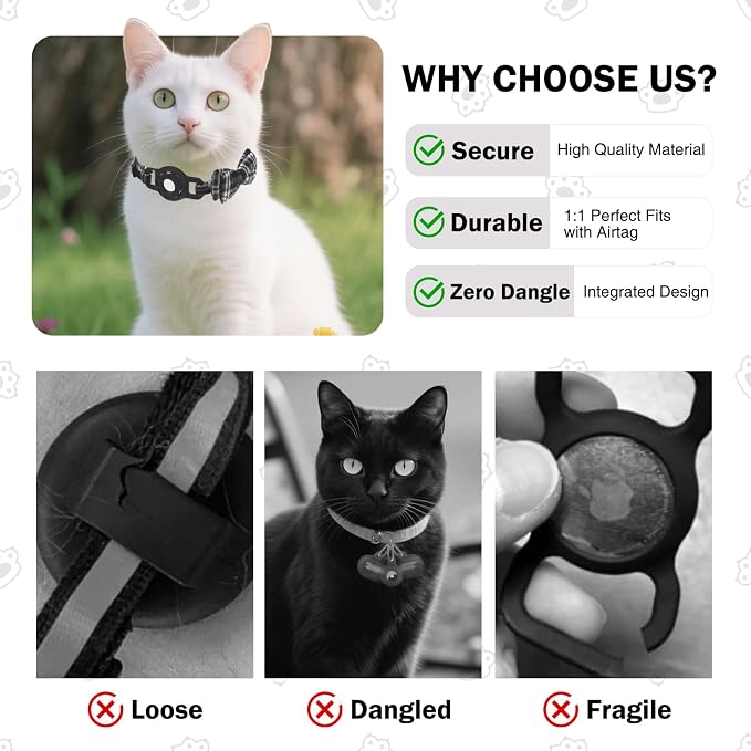 Airtag Cat Collar Breakaway, Cat Collar - Image 6