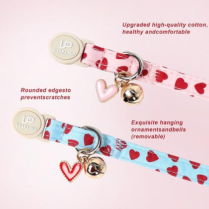 Cat Collar, Sweet Heart Kitten Collars Pink Hearts - Image 2