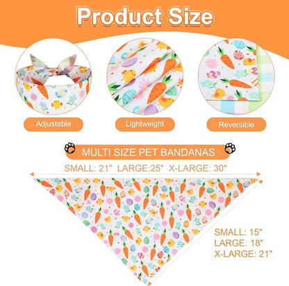 Easter Dog Bandana Large 2PCS, Colorful Scarf - Image 3