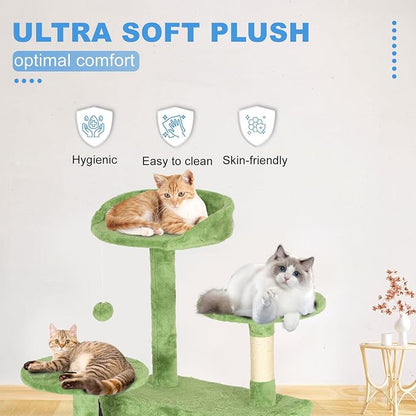 FDW | 70" Cat Tree Tower | Green | Multi-Level Indoor Activity Center - Image 2