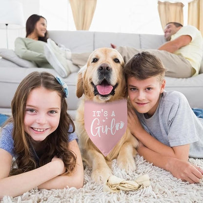Its a Girl Pink Dog Bandana Baby Announcement Pregnancy Announcement Photo - Image 4