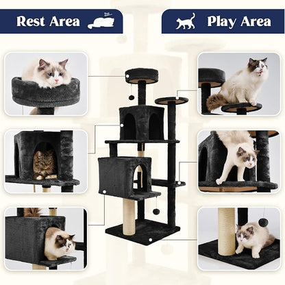 58.5inch Large Cat Tree Tower Condo - Image 4