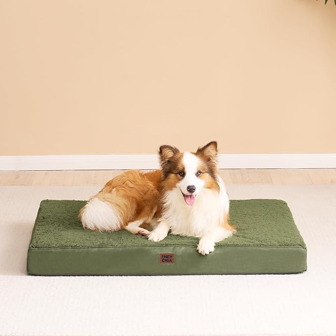EHEYCIGA Orthopedic Foam Dog Bed, Dark Green - Image 8