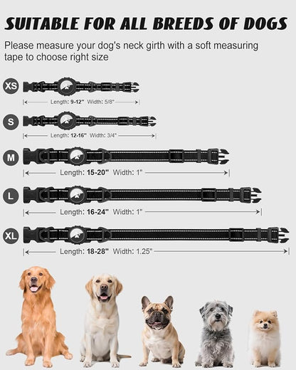 Joytale Airtag Dog Collar, Dual D-Rings, Waterproof Reflective Pet Collar - Image 5