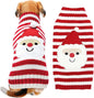 Dog Christmas Sweater Xmas Pet Clothes Cute Striped Santa Claus Costume Holiday by DOGGYZSTYLE